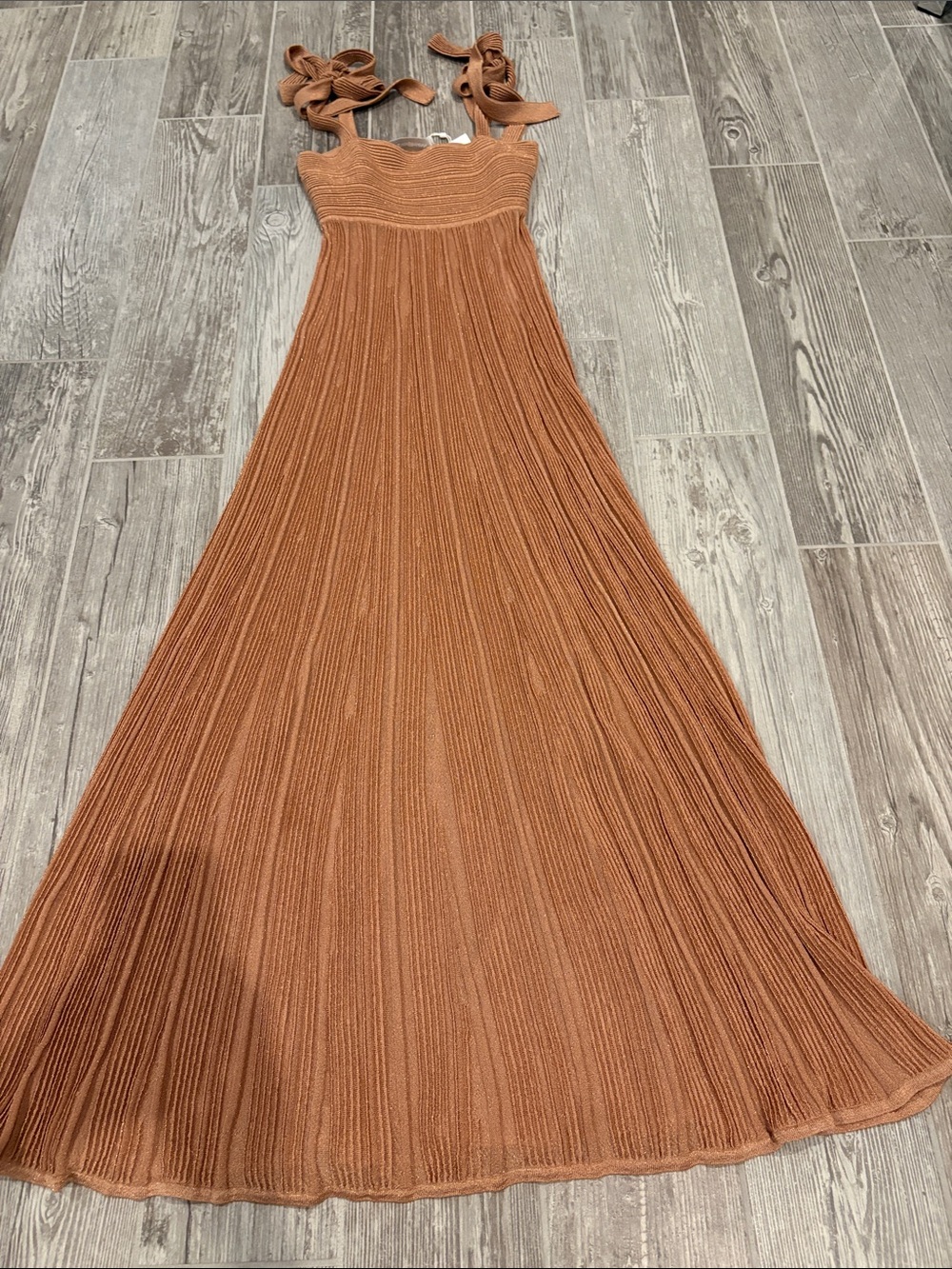Zimmerman Knit Maxi Dress with Tie Straps - Picture 1 of 5